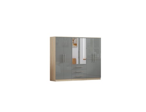Door mirrored wardrobe with - mirrored,