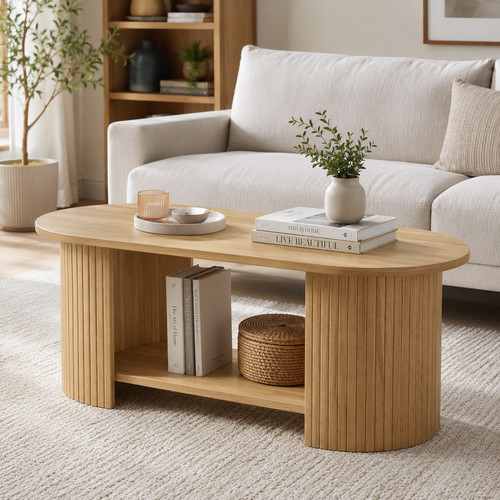 Coffee table oak - coffee, tier
