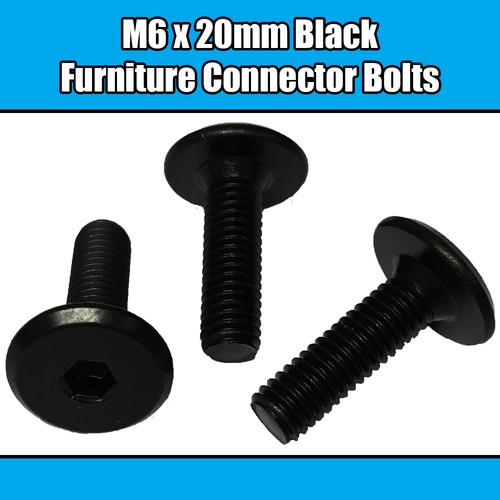 20mm black furniture - m6,
