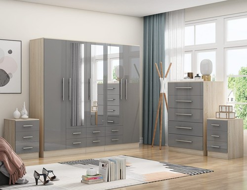 Large door wardrobe bedroom - wardrobe,