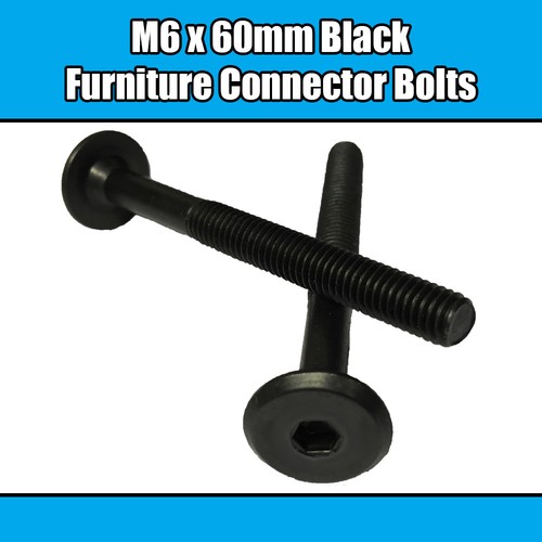 60mm black furniture - m6,